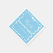Moderne Minimalistische Hochzeitskins Blue Napkins Serviette (Ecke)
