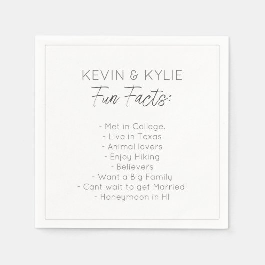 Moderne Minimalistische Hochzeitskuppel Serviette (Vorderseite)