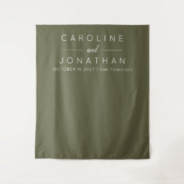 Moderne Minimalistische Hochzeitsmooslandschaft Wandteppich