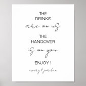 Moderne Minimalistische Hochzeitspartgetränke sind Poster (Vorne)
