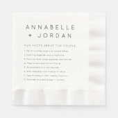 Moderne Minimalistische Hochzeitspass-Fakten Serviette (Vorderseite)