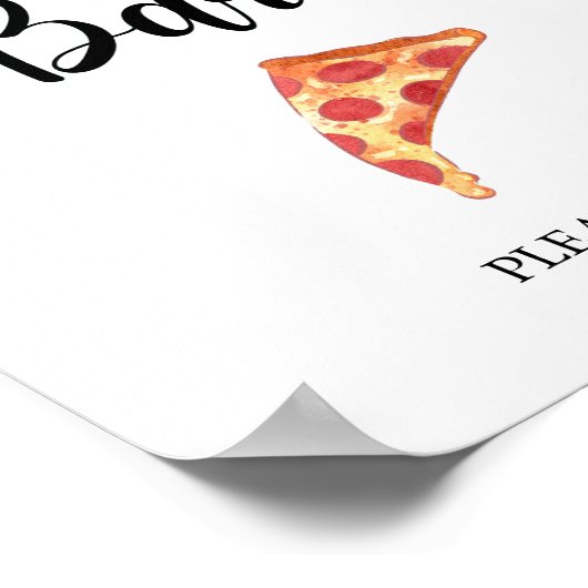 Moderne Minimalistische Hochzeitspizza-Bar für Bra Poster (Ecke)