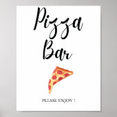 Moderne Minimalistische Hochzeitspizza-Bar für Bra Poster (Vorne)