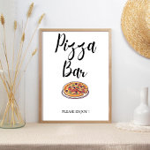 Moderne Minimalistische Hochzeitspizza-Bar für Bra Poster