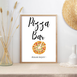 Moderne Minimalistische Hochzeitspizza-Bar für Bra Poster