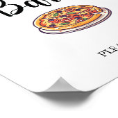 Moderne Minimalistische Hochzeitspizza-Bar für Bra Poster (Ecke)
