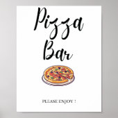 Moderne Minimalistische Hochzeitspizza-Bar für Bra Poster (Vorne)