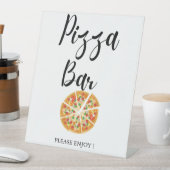 Moderne Minimalistische Hochzeitspizza-Bar für Bra Sockelschild (In Situ)