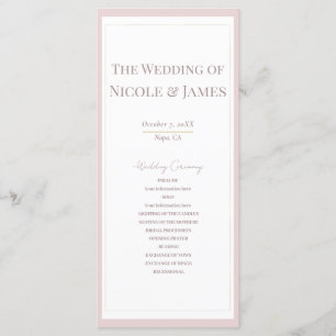 Moderne minimalistische Hochzeitsprogramm in Auste Programm