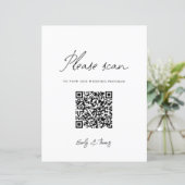 Moderne minimalistische Hochzeitsprogramm-QR-Code- (Stehend Vorderseite)