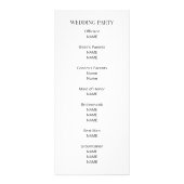 Moderne Minimalistische Hochzeitsprogramm Werbekarte (Hinten)