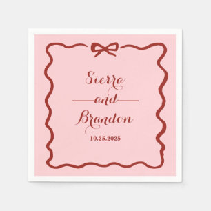 Moderne Minimalistische Hochzeitsrosa Napkins Serviette