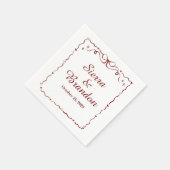 Moderne Minimalistische Hochzeitsrottschuhe Serviette (Ecke)