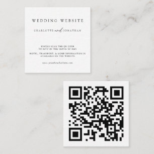 Moderne Minimalistische Hochzeitsseite QR Code Enc Begleitkarte