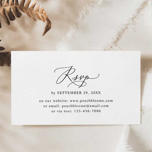 Moderne minimalistische Hochzeitsseite RSVP Cards Visitenkarte