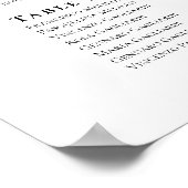 Moderne minimalistische Hochzeitssitzkarte, 24 Tis Poster (Ecke)