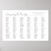Moderne minimalistische Hochzeitssitzkarte, 24 Tis Poster (Vorne)