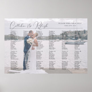 Moderne minimalistische Hochzeitssitzkarte, 24 Tis Poster