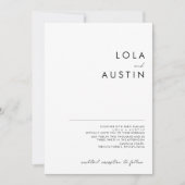 Moderne Minimalistische Hochzeitsskripte Einladung (Vorderseite)