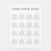 Moderne Minimalistische Hochzeitsstift Acrylschild (Vorderseite)