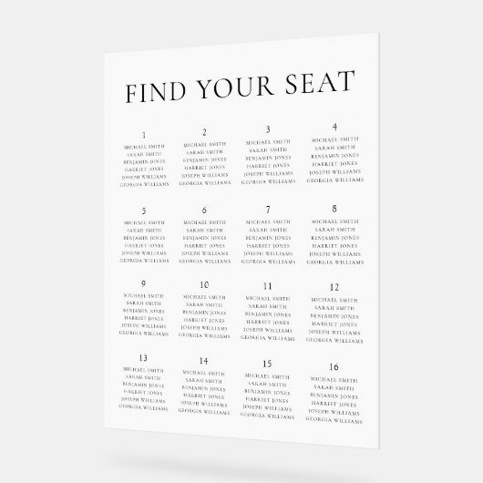 Moderne Minimalistische Hochzeitsstift Acrylschild (Winkel)