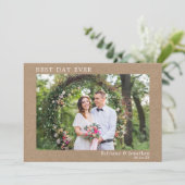 Moderne, Minimalistische Hochzeitsstimmung Dankeskarte (Stehend Vorderseite)