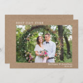 Moderne, Minimalistische Hochzeitsstimmung Dankeskarte (Vorne/Hinten)