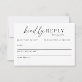 Moderne Minimalistische Hochzeitsstimmung RSVP Karte (Vorderseite)