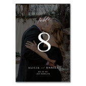 Moderne, minimalistische Hochzeitsszenarien für Fo Tischnummer (Vorderseite)