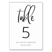 Moderne Minimalistische Hochzeitsszene Tischnummer (Rückseite)