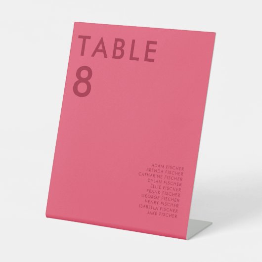 Moderne Minimalistische Hochzeitsszene Tischnummer Sockelschild (Vorderseite)