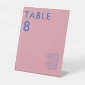 Moderne Minimalistische Hochzeitsszene Tischnummer Sockelschild (Vorderseite)