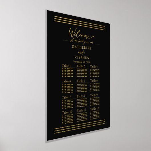 Moderne Minimalistische Hochzeitstabelle Foliendrucke (Ablage )