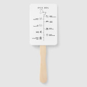 Moderne Minimalistische Hochzeitstage Termine Fächer (Rückseite)