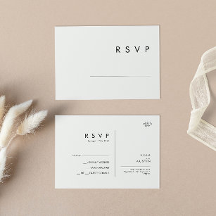 Moderne Minimalistische Hochzeitstichtour-RSVP-Pos Postkarte