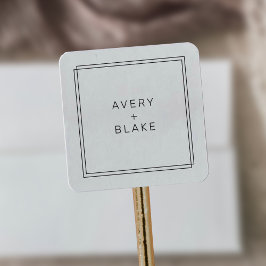 Moderne Minimalistische Hochzeitsticker / JEDE Sui Quadratischer Aufkleber