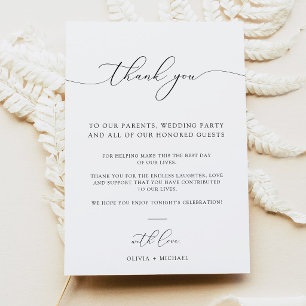 Moderne Minimalistische Hochzeitstisch Dankeskarte Einladung