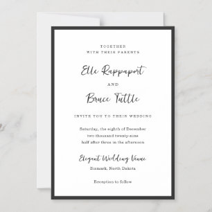 Moderne minimalistische Hochzeitstypografie Magneteinladung