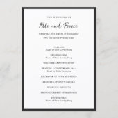 Moderne minimalistische Hochzeitstypografie Programm (Vorderseite)