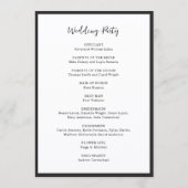Moderne minimalistische Hochzeitstypografie Programm (Rückseite)