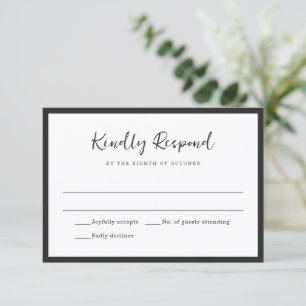Moderne minimalistische Hochzeitstypografie RSVP Karte
