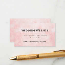 Moderne Minimalistische Hochzeitswebsite Peach Begleitkarte