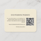 Moderne Minimalistische Hochzeitswebsite QR-Code E Begleitkarte (Vorderseite)