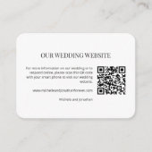 Moderne Minimalistische Hochzeitswebsite QR-Code E Begleitkarte (Vorderseite)