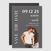 Moderne Minimalistische Hochzeitvorlage Save the D Magneteinladung (Vorne/Hinten)