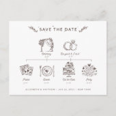 Moderne Minimalistische Hochzeitzeitstagung Save t Postkarte (Vorderseite)