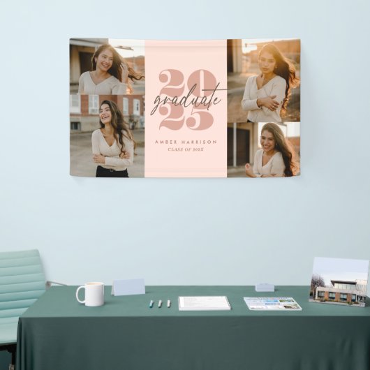 Moderne Minimalistische Höhenneuheit Grad | Rosa F Banner (Messeveranstaltung)