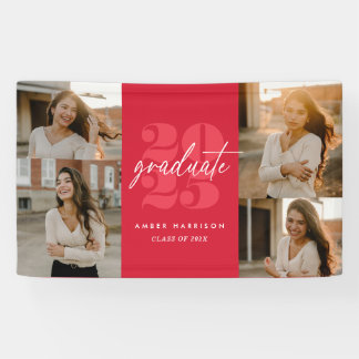 Moderne Minimalistische Höhenneuheit Grad | Rot +  Banner