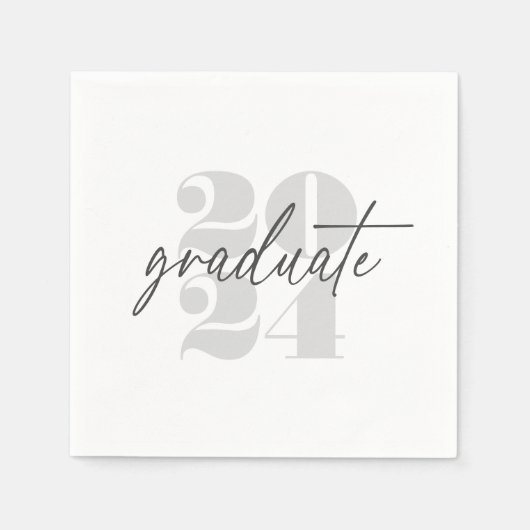 Moderne Minimalistische Höhenneuheit Grad | Weiß + Serviette (Vorderseite)