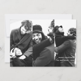 Moderne Minimalistische Holiday Foto Collage Card Feiertagskarte